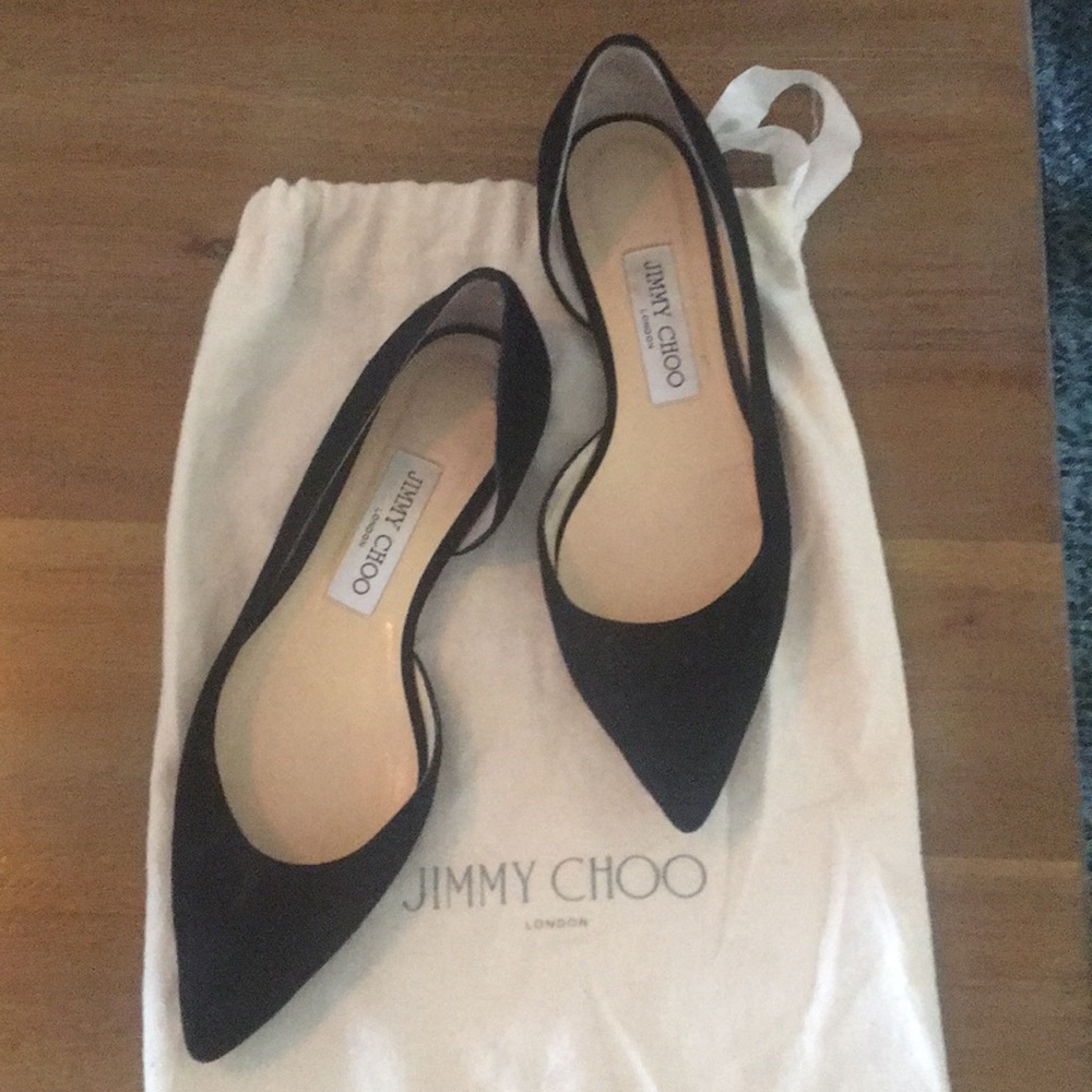 Sold - Jimmy Choo Black Flats - 36 1/2